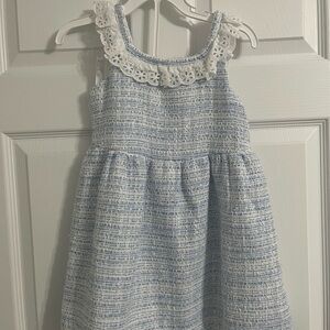 Janie and Jack Blue and White Tweed Dress